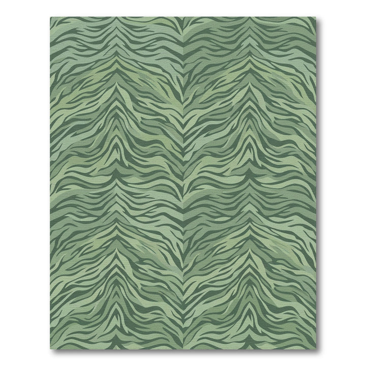 Earthy Green Camouflage Animal Stripes Rug