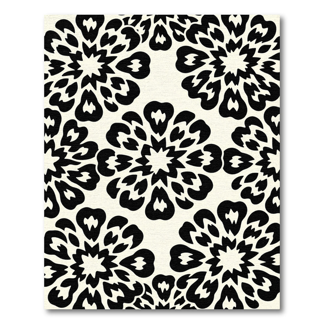 Black And Cream Mandala Rug