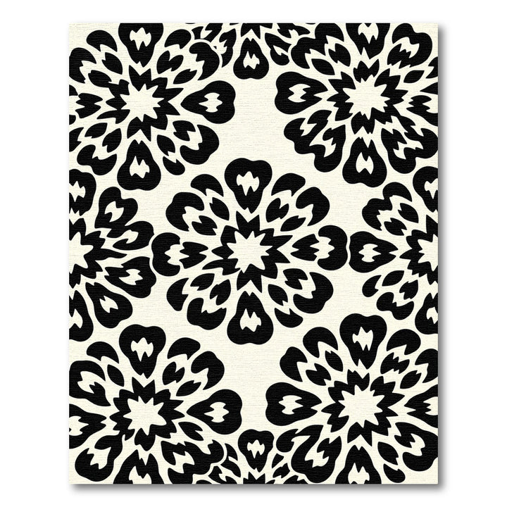 Black And Cream Mandala Rug