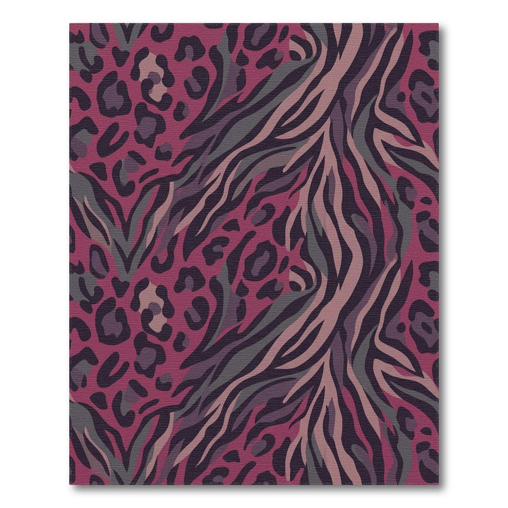Crimson Leopard Zebra Blend Rug