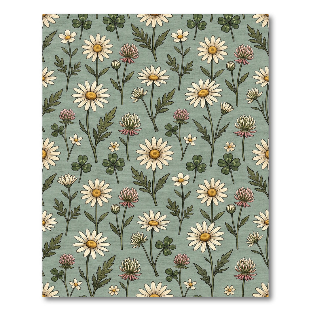 Vintage Daisy Clover Garden Rug
