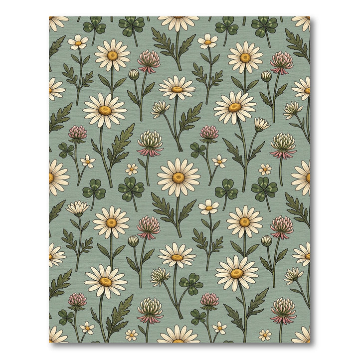 Vintage Daisy Clover Garden Rug