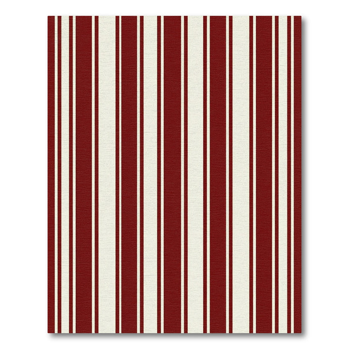 Bold Crimson Vertical Stripe Rug