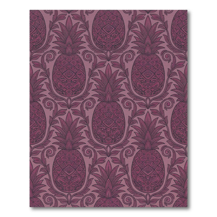Ornate Deep Plum Pineapple Scroll Rug