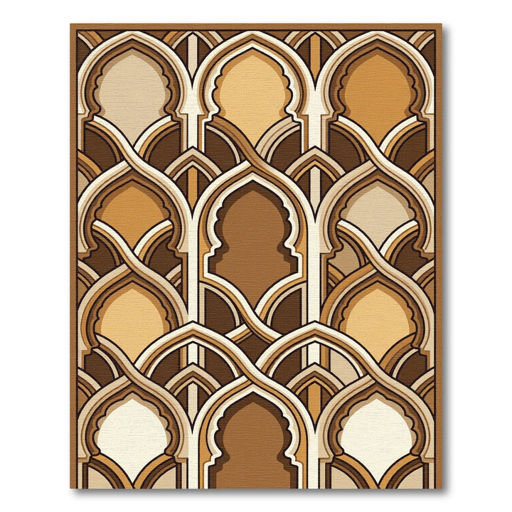 Elegant Beige Archway Geometric Rug
