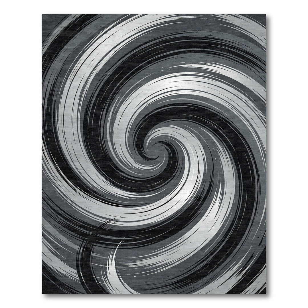 Dynamic Monochrome Vortex Rug