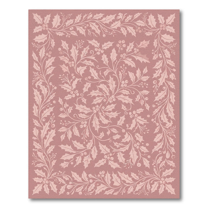 Rose Pink Holly Berry Garland Rug