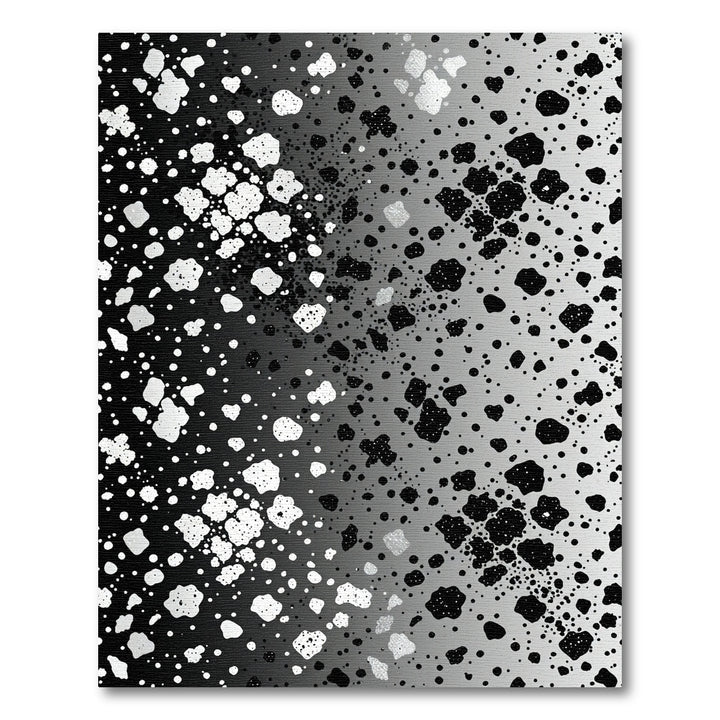 Abstract Black White Speckled Spot Rug