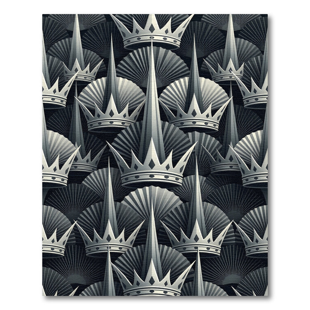 Royal Gray Crown Fan Rug