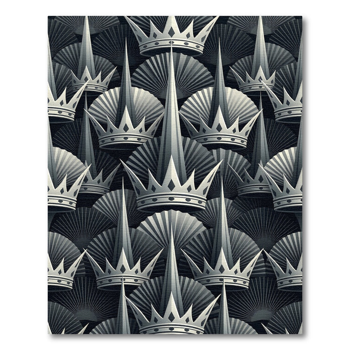 Royal Gray Crown Fan Rug