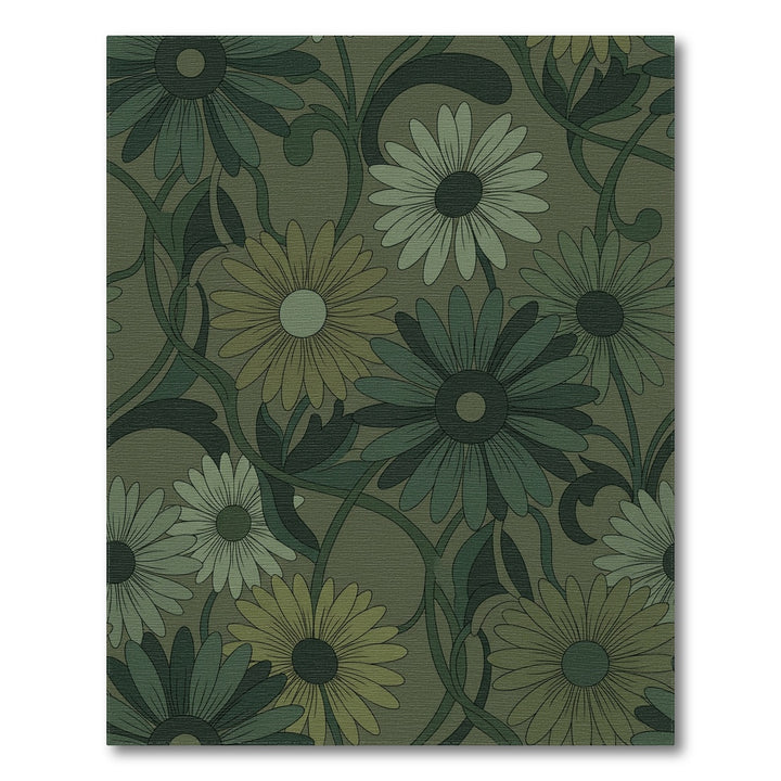 Vintage Earthy Daisy Swirl Rug