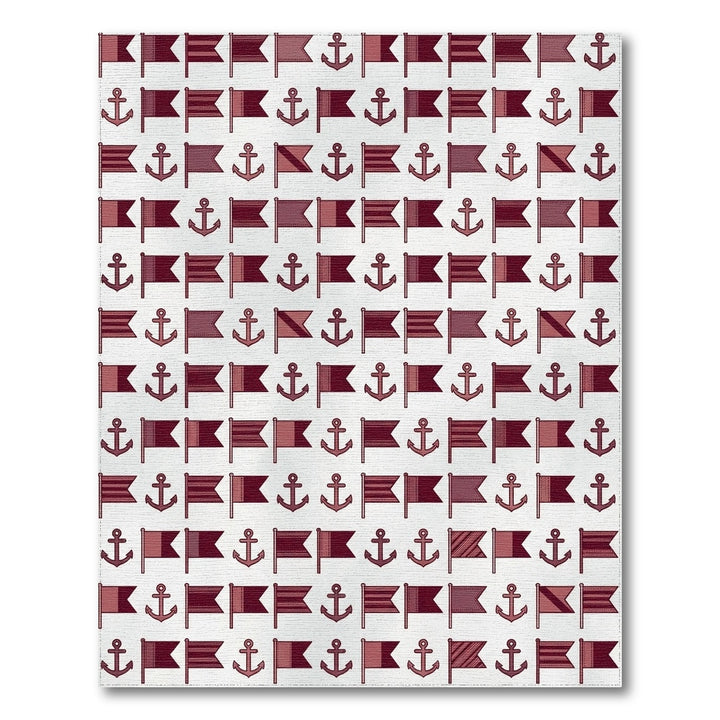 Nautical Flags and Anchors Pattern Rug