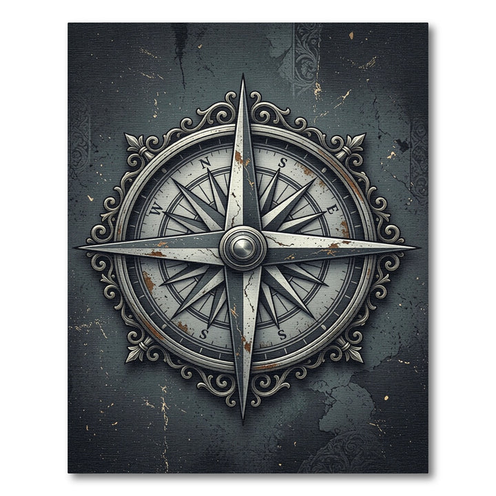 Vintage Compass Rose Ornate Rug