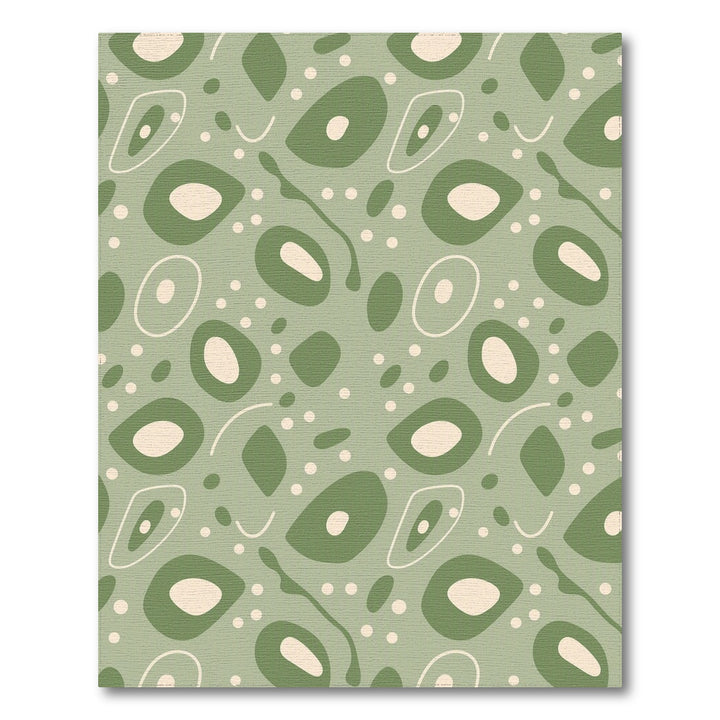 Green Sage Green Organic Abstract Area Rug