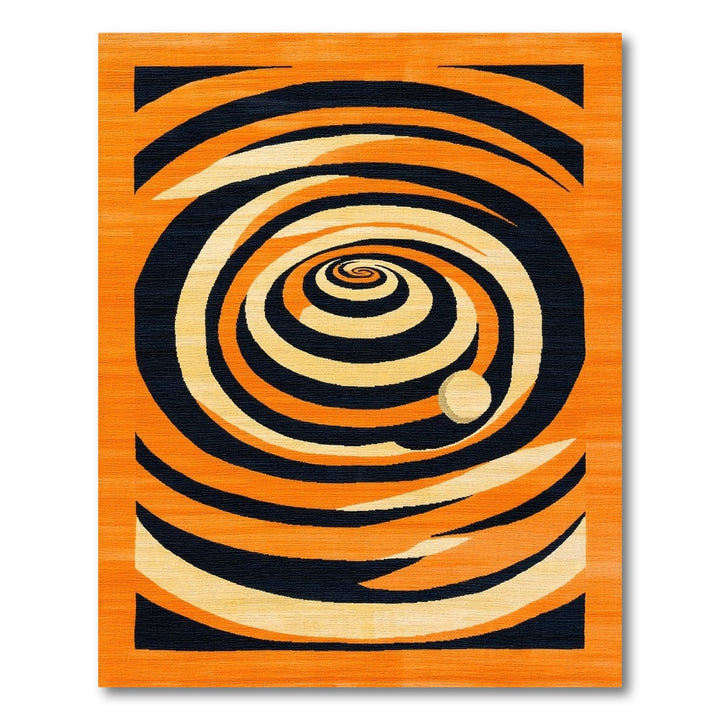 Orange Spiral Vortex Area Rug