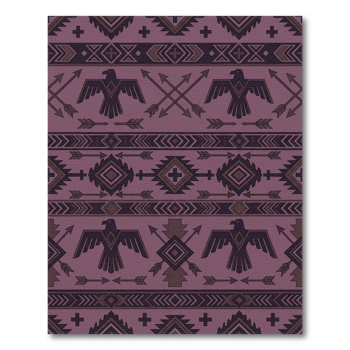 Purple Tribal Eagle Arrow Geometric Rug