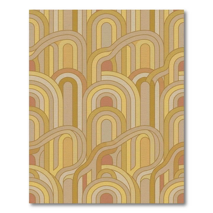 Retro Arched Rainbow Earth Tones Rug