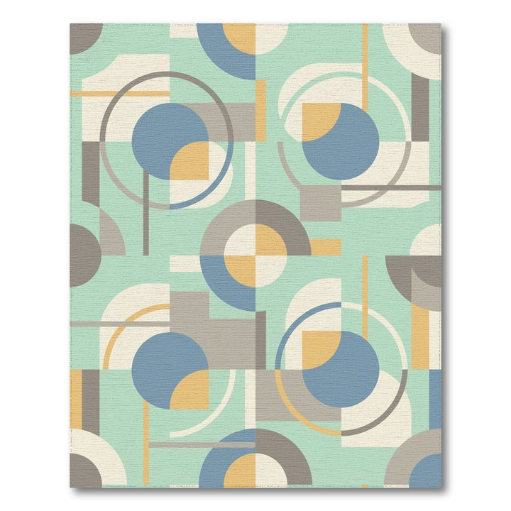 Geometric Midcentury Modern Circles Rug