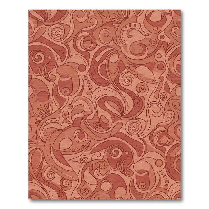 Coral Swirls Organic Abstract Rug