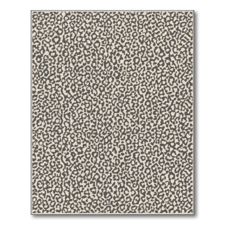 Leopard Print Beige Washable Area Rug