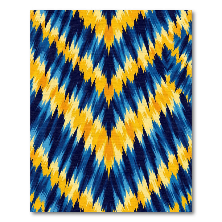 Bold Blue Yellow Chevron Zigzag Rug