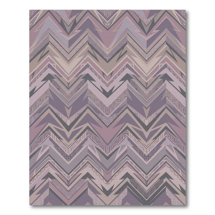 Neutral Purple Aztec Chevron Zigzag Rug