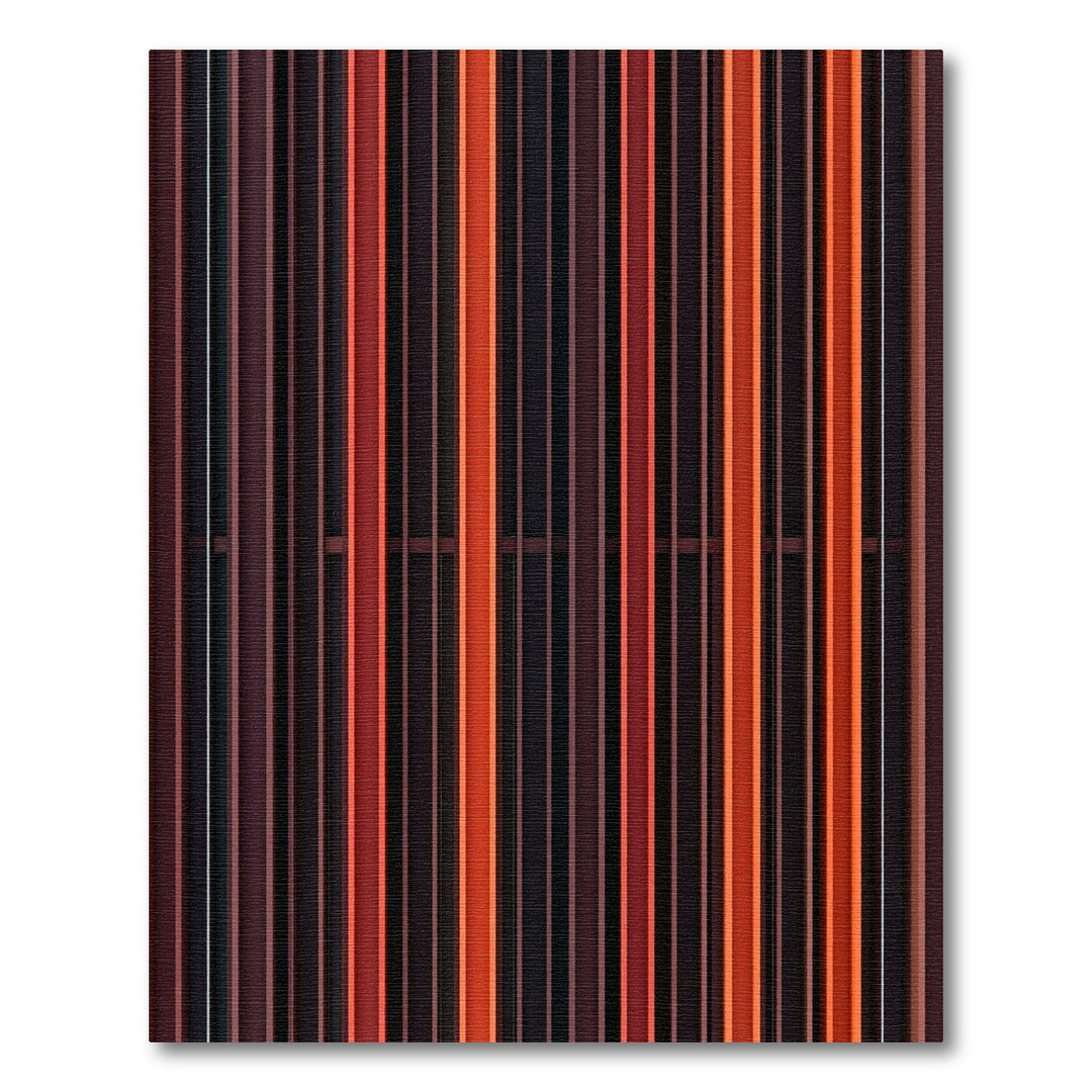 Vibrant Red Orange Striped Accent Rug