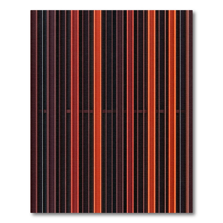 Vibrant Red Orange Striped Accent Rug