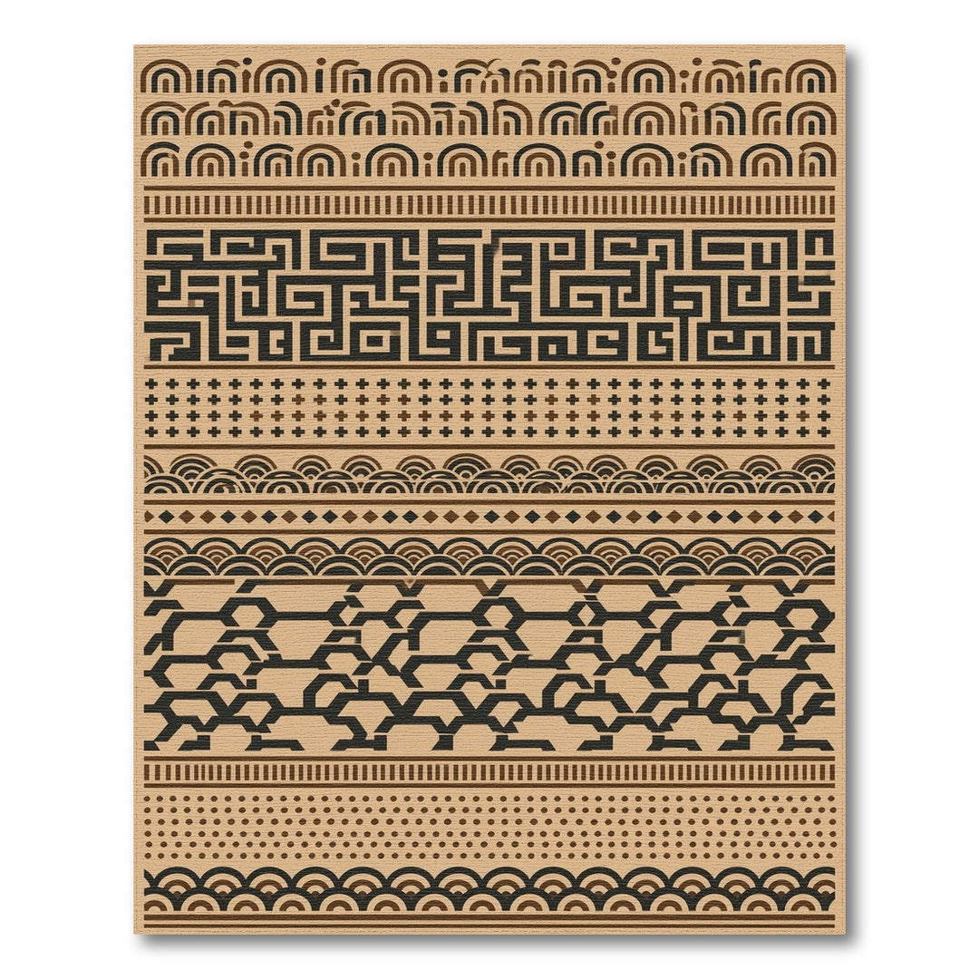 Modern Geometric Brown Tan Area Rug