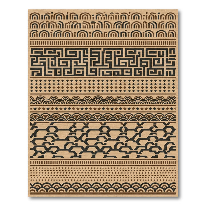 Modern Geometric Brown Tan Area Rug