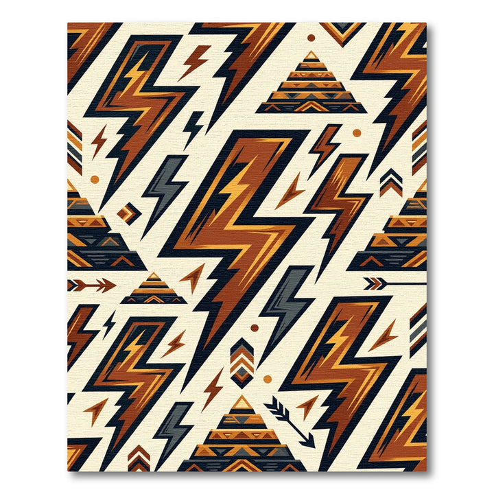 Thunderbolt And Pyramid Geometric Rug