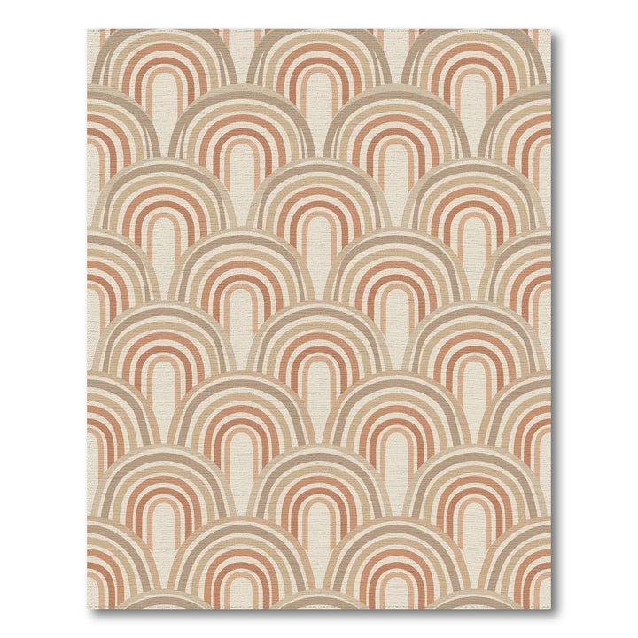 Boho Earth Tones Layered Rainbow Rug