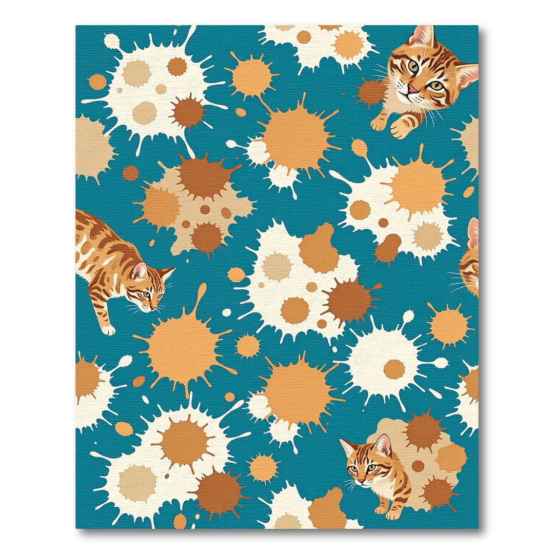 Orange White Splatter Bengal Cat Rug