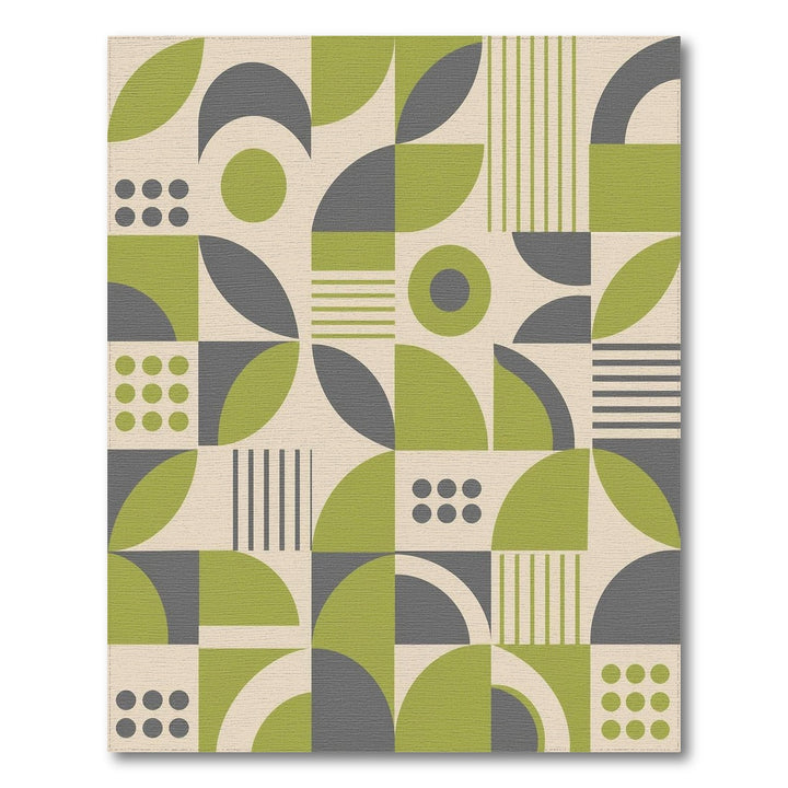 Green Geometric Modern Area Rug