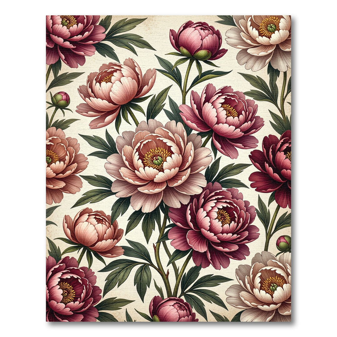 Vintage Pink Rose Floral Garden Rug