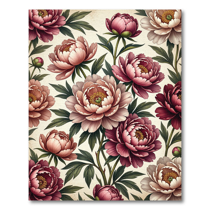 Vintage Pink Rose Floral Garden Rug