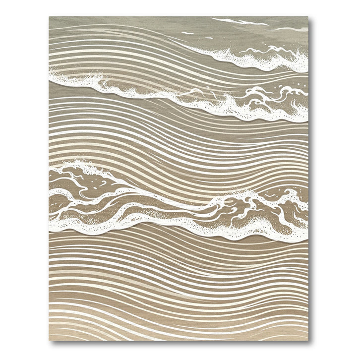 Serene Sandy Shore Abstract Wave Rug