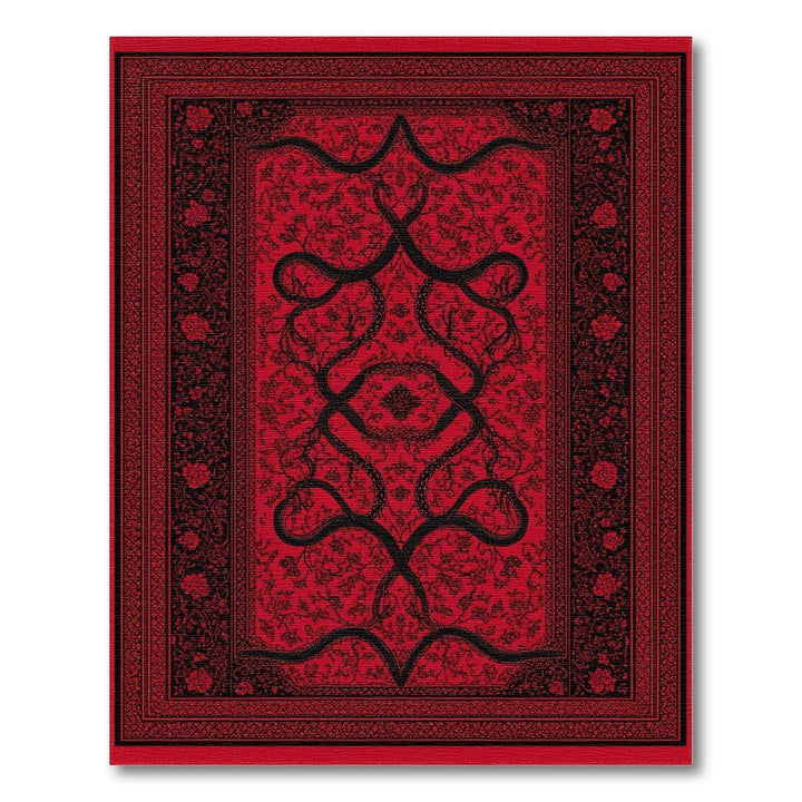 Red Serpent Floral Persian Area Rug