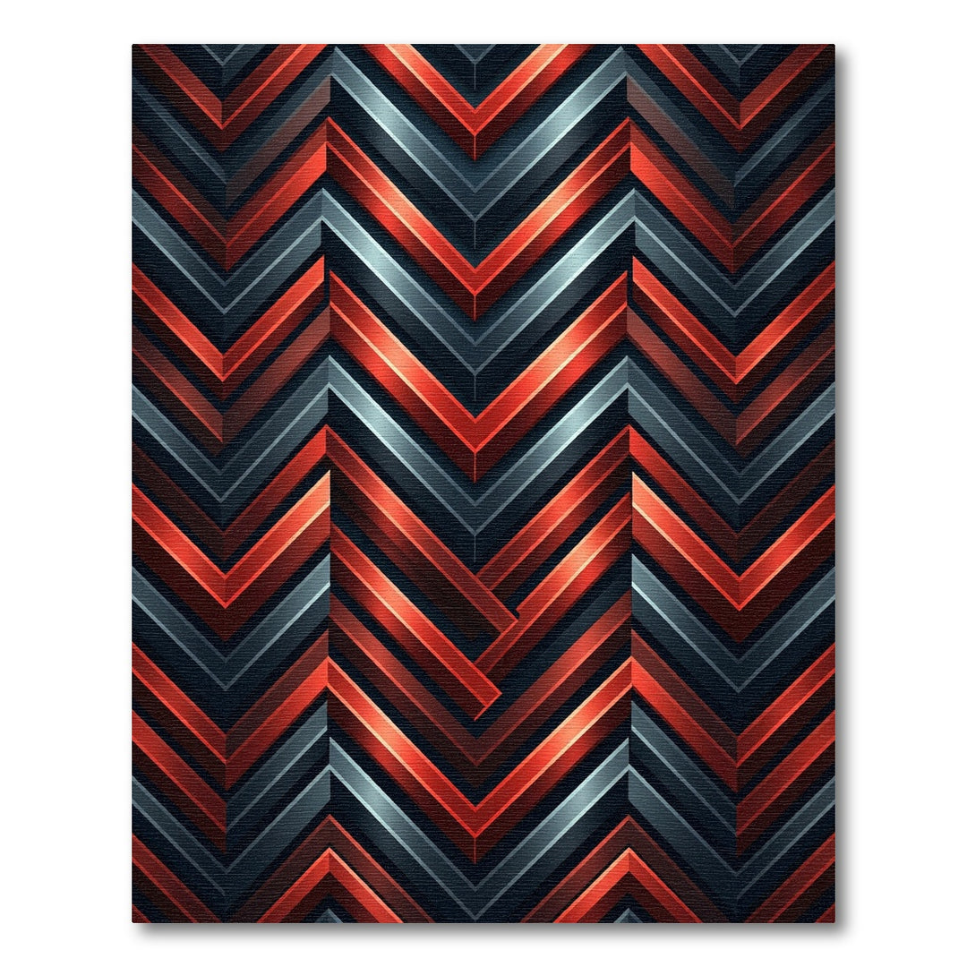 Red Gray Chevron Chevron Rug