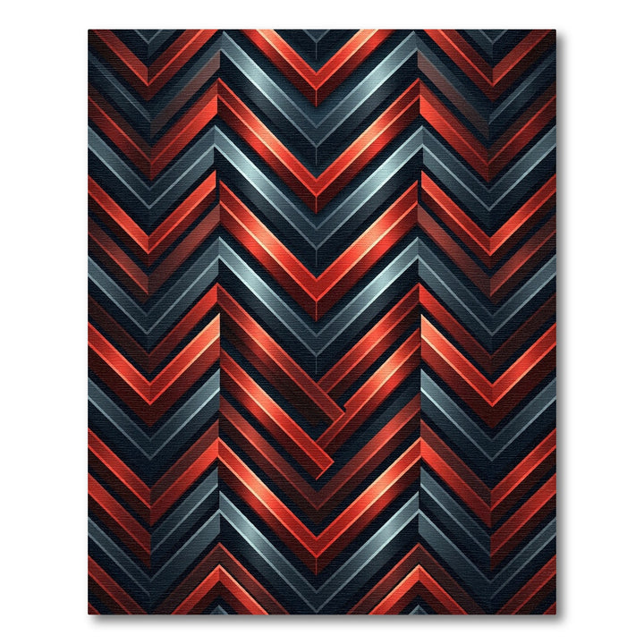 Red Gray Chevron Chevron Rug