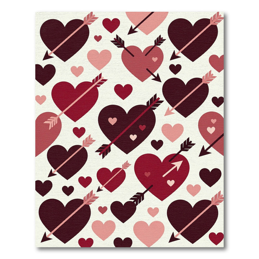 Romantic Hearts Arrowed LoveRug Rug