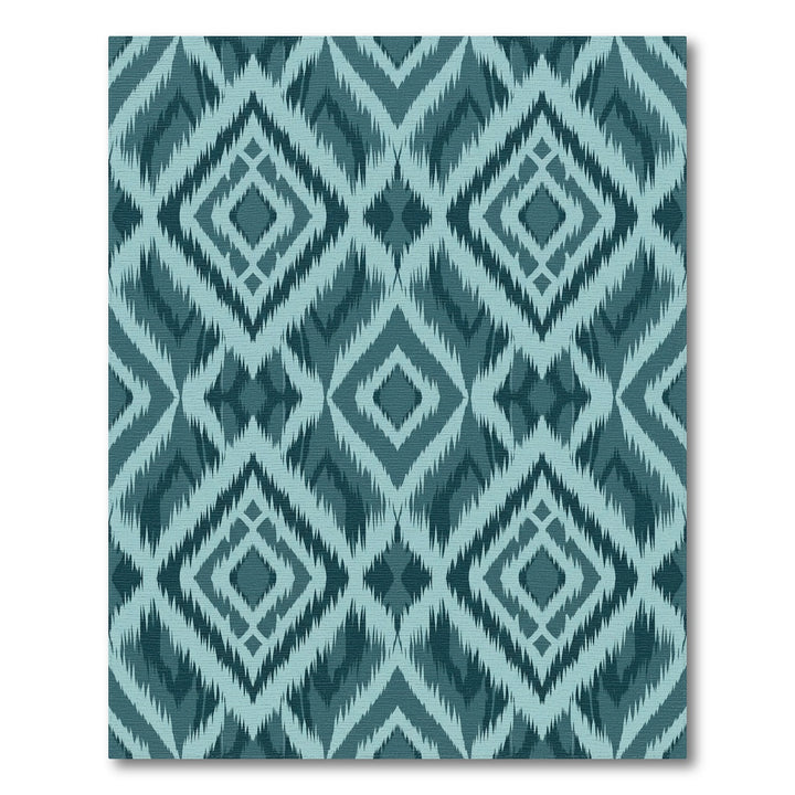 Teal Diamond Ikat Rug