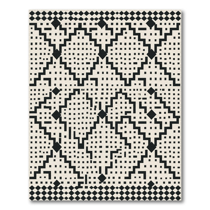 Black White Geometric Area Rug
