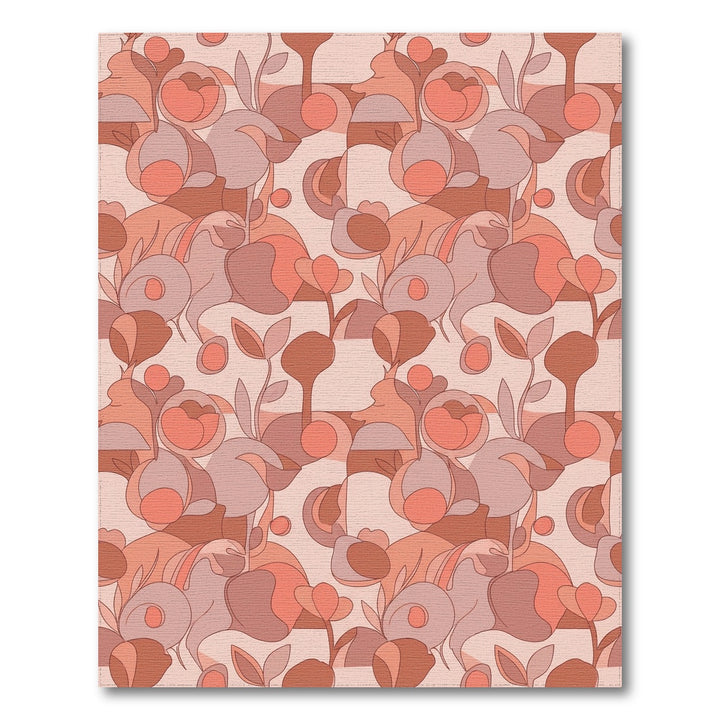 Retro Abstract Floral Garden Rug