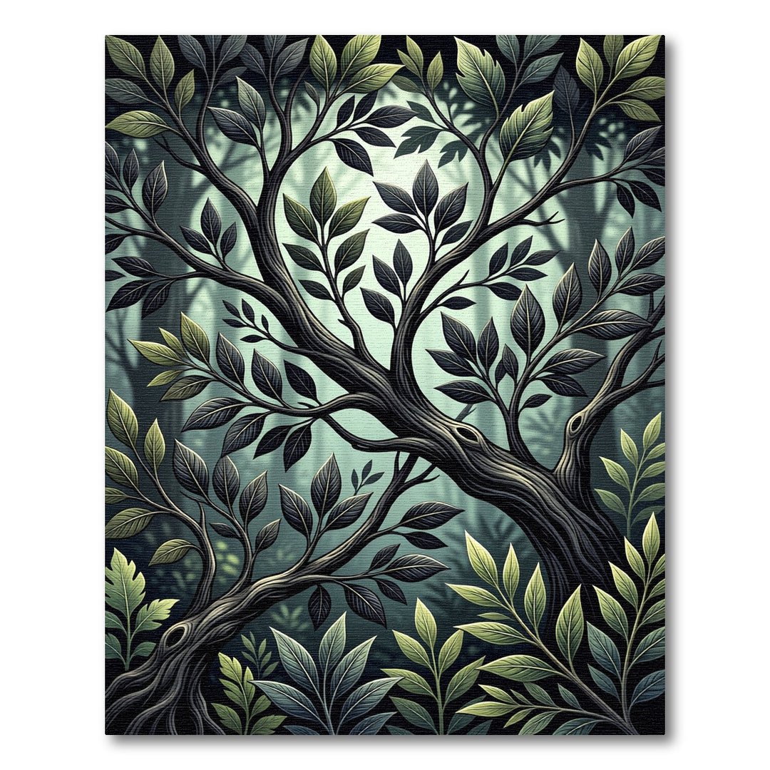 Enchanted Forest Dark Tree Branches Rug