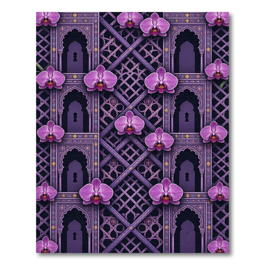 Ornate Purple Orchid Archway Rug