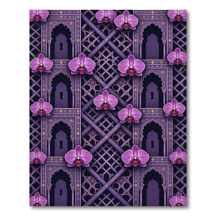 Ornate Purple Orchid Archway Rug