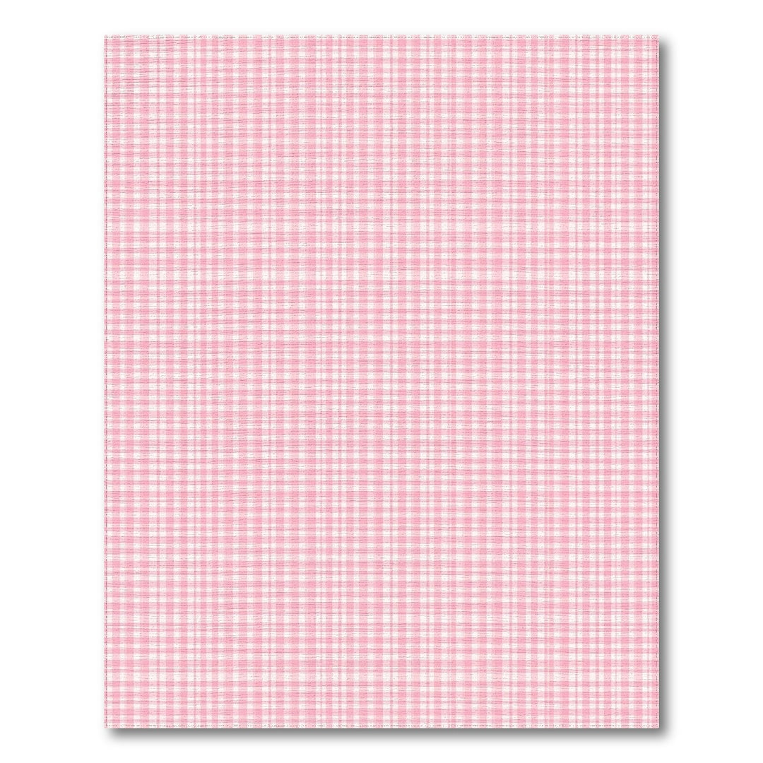 Pink Gingham Checkered Washable Pink Area Rug