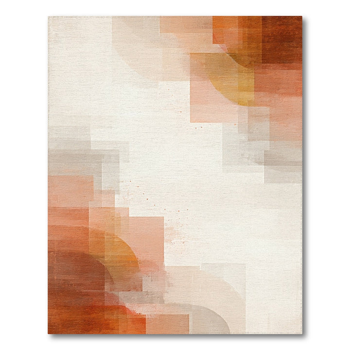 Modern Orange Abstract Area Rug