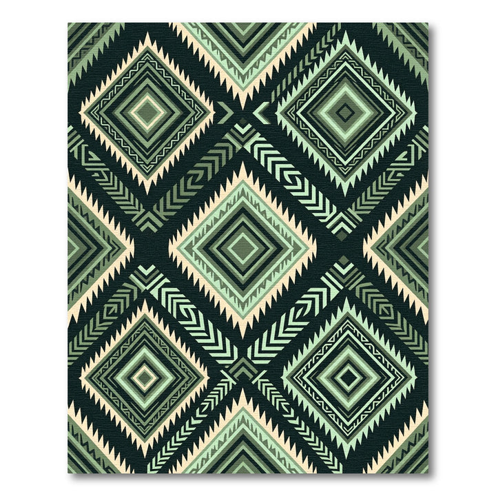 Emerald Green Tribal Medallion Rug